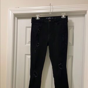 Juniors Hollister Classic Stretch Black Distressed Jeans